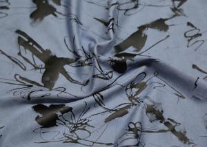 Wholesale Blue 0.45mm Suede Garment Leather Fabric With Surface Printed Graffiti from china suppliers