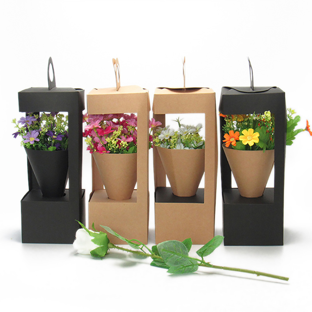 Custom Size Accepted Kraft Paper Packaging Gift Box for Flowers Bouquet Arrangement
