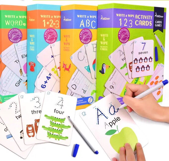 Wipe Clean Math Flashcards For Kids , Children 'S Flash Cards Education