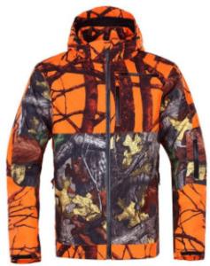 Wholesale Climbing Hiking Mens Orange Camo Jacket , Custom Size Mens Orange Hunting Coat from china suppliers