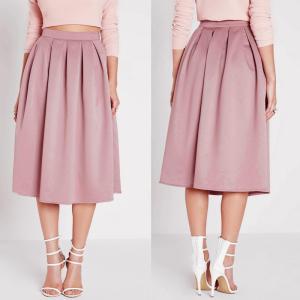 Wholesale High waist pleated pink 3/4 umbrella skirt from china suppliers
