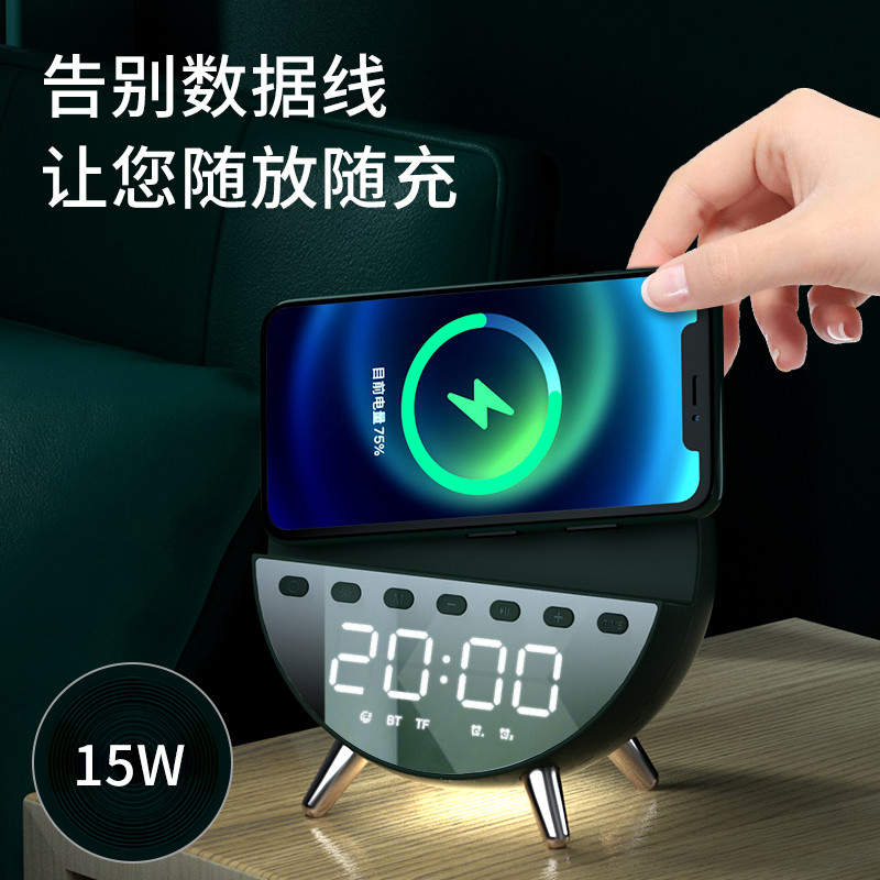 Clock Wireless Charger Mobile Phone Holder Fast Charger 15W with light