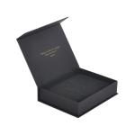 Stamping Black Rigid Paper Box Packaging Gift With Magnetic Lids Closure
