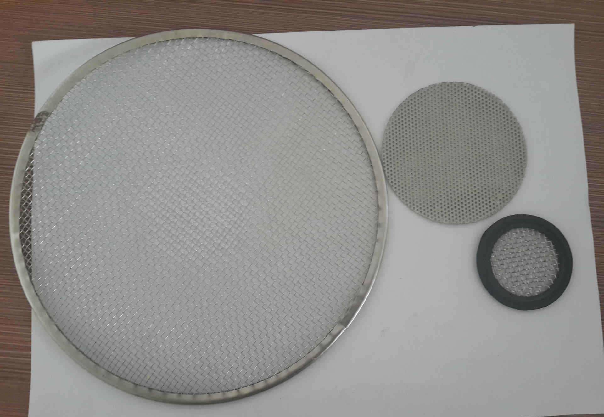 50 100 Micron Rimmed Stainless Steel Filter Mesh Disc Round Hole Shape Plain Weave