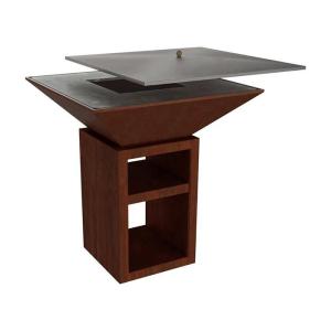 Wholesale Charcoal Wood Fired Corten Steel BBQ Grill With Ash Tray Outdoor Cooking from china suppliers