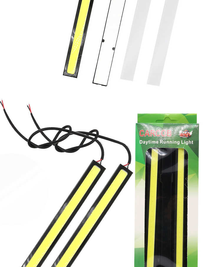Daytime Drl Led Headlight Emergency Warning Car Running Cob Strip Light