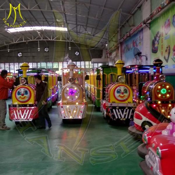 Hansel outdoor park kids train battery operated backyard amusement trackless train rides