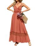 Small Order Clothing Manufacturers Women'S 100% Viscose High Waist V - Neck Maxi