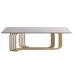 Gold Stainless Steel Glass Top Coffee Table Customized Tempered Glass Tea Table