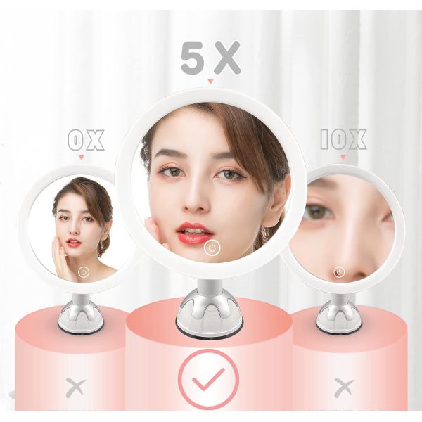 Beauty Beautiful Bathroom Vanity Led Light Magnifying Makeup Mirror With Suction Cup