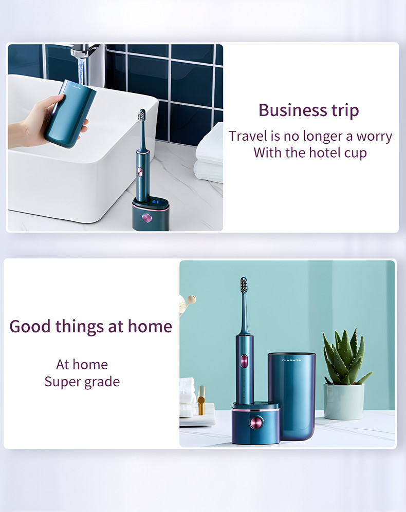 Competitive Price UV 360 Disinfection Cup Sonic Electric Toothbrush With IPX7 DuPont Brush Heads