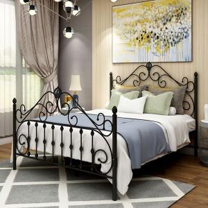 Wholesale ISO14001 Adjustable Iron Pipe 0.6mm Thick Modern Metal Bed Steel Frame Bedroom Furniture from china suppliers