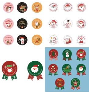 Wholesale Pantone Color Sticky Label Roll PVC Merry Christmas Vinyl Stickers from china suppliers
