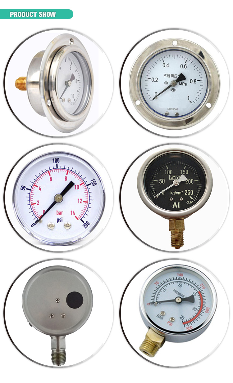 4" Use No Oil 100mm Air Manometer Pressure Gauge Stainless Steel Material