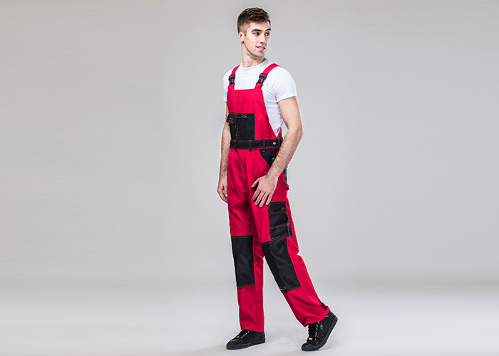 Durable Comfortable Mens Safety Work Clothes Multi - Color Multi - Pocket Bib Pants