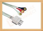 White 3 Leads Nihon Kohden Ecg Cable ECG Lead Wires Cable 0.8M
