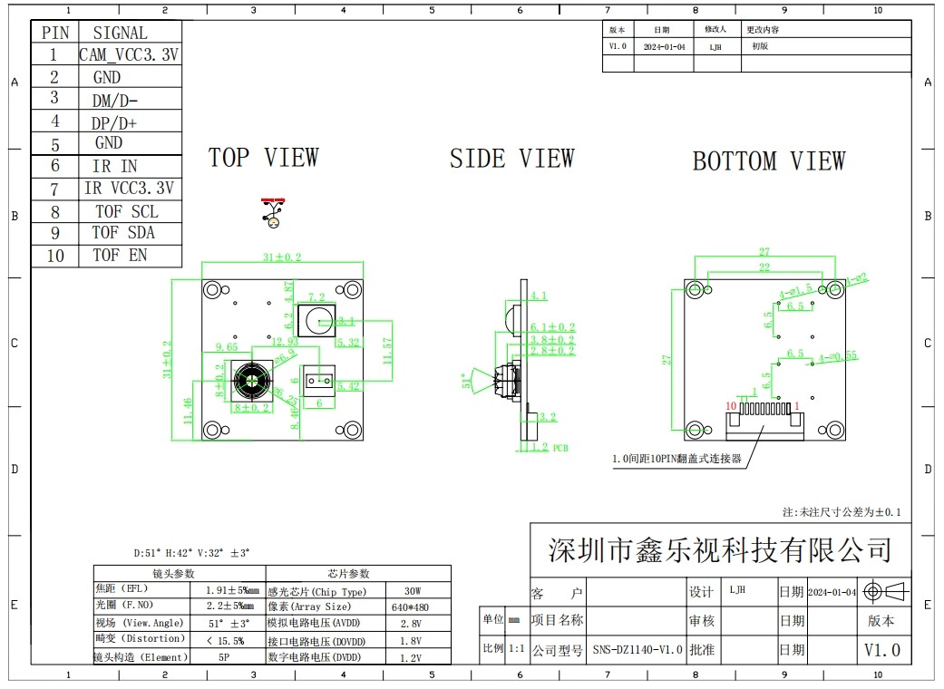 30W 640*480 Fixed focus with BF20A6 1/10 inch CMOS sensor USB interface 30FPS for Video conference phone equipment