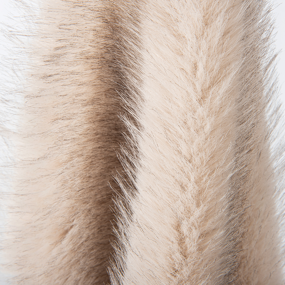 Toy Faux Fur Fabric with Artificial Material and Knitted Backing Technics