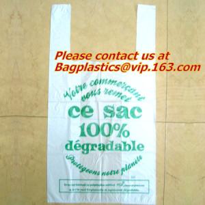 Wholesale 100% Biodegradable and Compostable, T-shirt Bags, EN13432 Certificate, green bags, bio bag from china suppliers