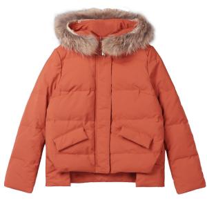 Wholesale Young Yellow Polyester Bomber Jacket With Fur Hood Womens from china suppliers