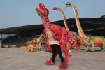 Long 4m Handmade Animatronic Dinosaur Costume Display Business Square