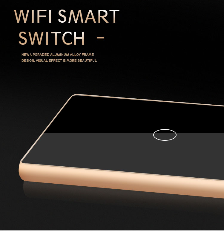 Black 600W Tuya Smart Switch Tempered Glass Light Switch 86x86