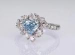 Lab Diamond Jewelry engagement ring wedding ring blue heart diamond loose