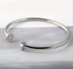 High Polish Stainless Steel Nail Bangle Gold Color New Style Rhinestone Zircon