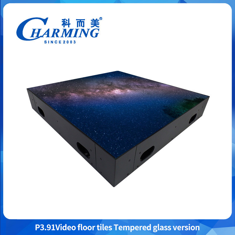 Glass + Gob Cover + Iron Frame Can Bear 500kg/㎡ External Video Floor Tile Wall Panel Rental Dance Floor LED Display