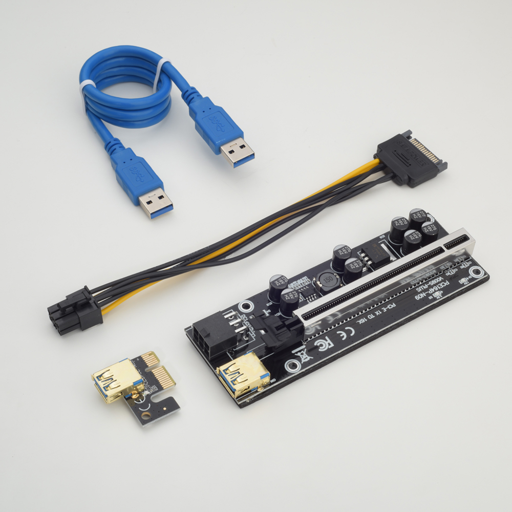 High Quality PCI Express X16 Pci E 009S Plus pcie riser with USB3.0 Cable