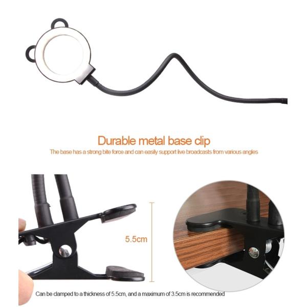 Remote Control 6500K 10cm Flexible Selfie Phone Ring Light