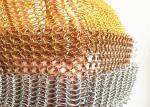 8mm Metal Ring Mesh Curtain Round Gold Stainless Steel 304