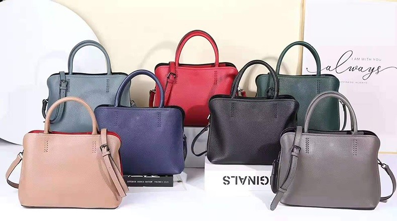 First Layer Cowhide Leather Tote Handbags With Shoulder Strap