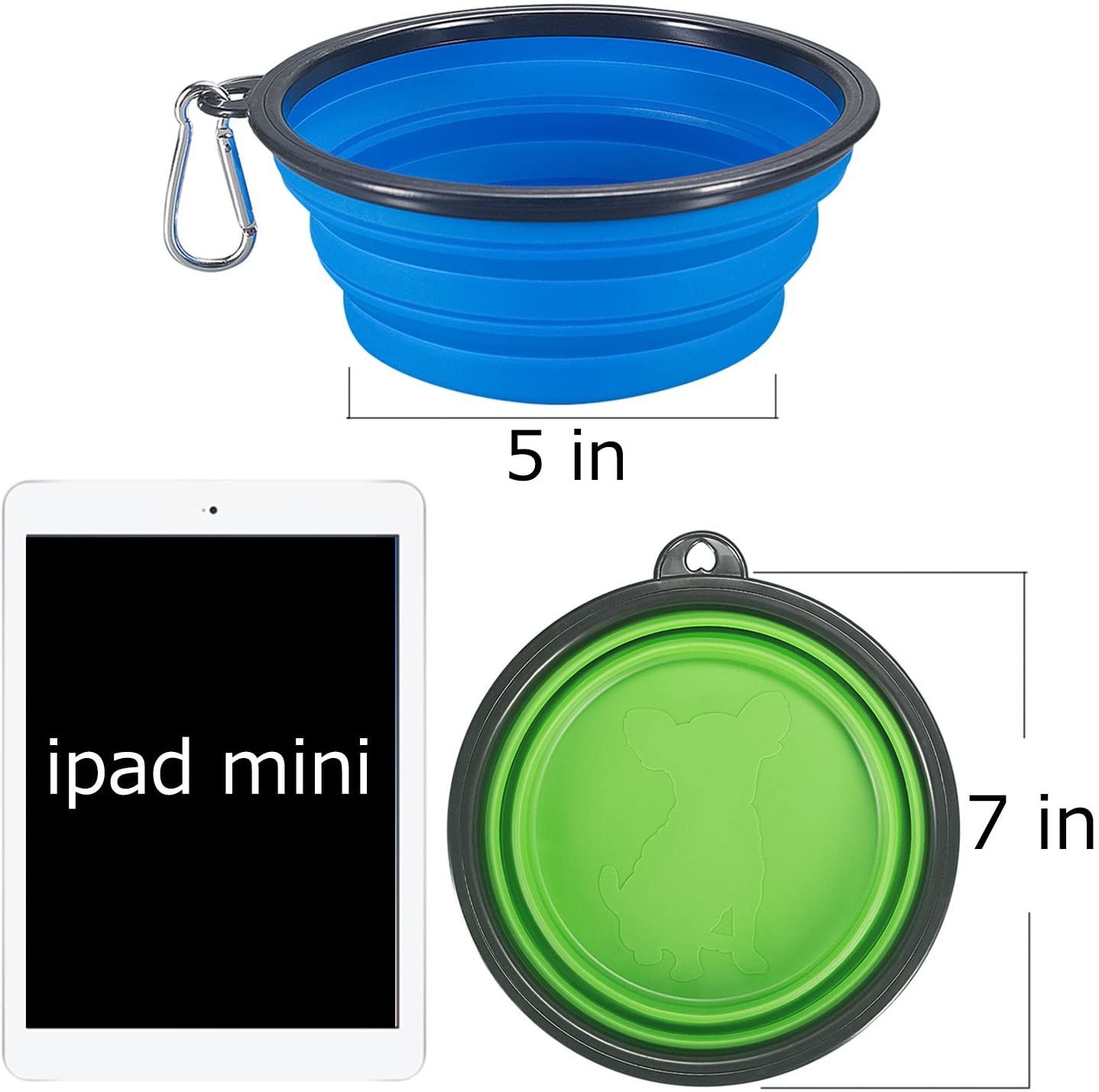 Extra Large Size Collapsible Dog Bowl, Foldable Expandable Cup Dish for Pet Cat Food Water Feeding Portable Travel Bowl