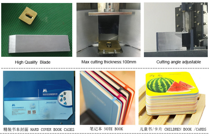 Pneumatic Paper Angle Cutting Machine For Notebook Diaries Hard Cover Books Cards Cutting MF-100B