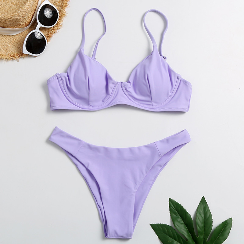 Tiered Layer Tie a Knot Front Top With Low waist Bikini swimsuit high cut