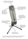 Music Sound Recording Microphone 19mm Diaphragm Grey 20Hz-18kHz With USB Port