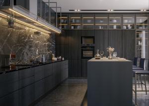 Wholesale HPL 1800MM Island Kitchen Cabinets Base Units Pantry Cabinets With Top from china suppliers