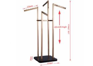 China 4 Way Clothing Shop Display Stands With 201 Brushed Steel Durable on sale