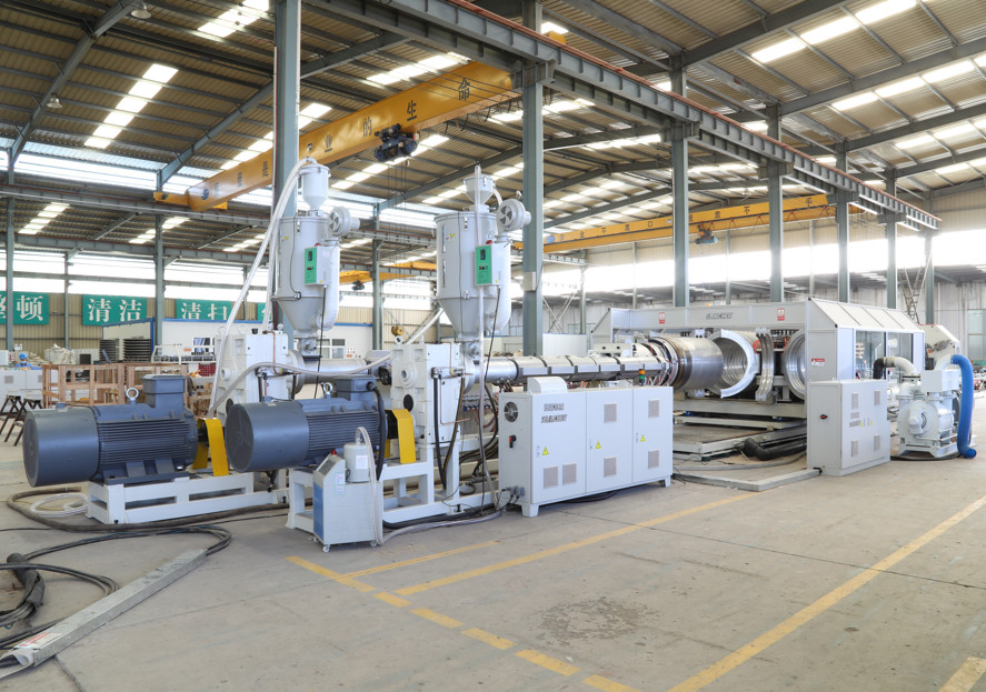PLC Control System Drainage And Sewage Double Wall Corrugated Pipe Extrusion Line