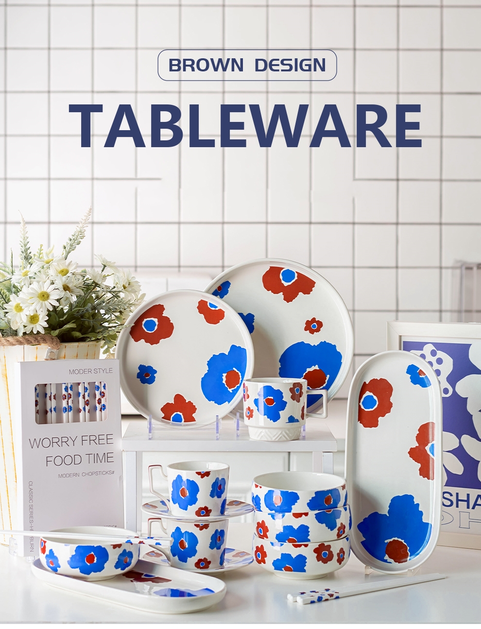 Wedding Occasion Stocked Ceramic Dinner Set For Nordic Tableware Kitchen Tabletop Plates