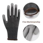 Construction PU Coating Gloves Wear Resistant Grey Polyester Liner Gloves