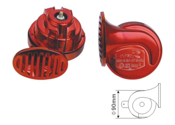 EST1003R Chrome Red Universal Car Truck Snail Horn Replacement 510Hz 110DB Dia