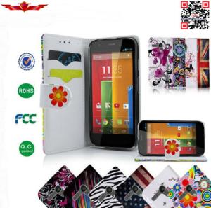Wholesale Hot Selling Multi Type PU Wallet Leather Cases With Card Slot For MOTO G from china suppliers