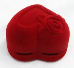 Heart Trinket Small Jewelry Velvet Box Red Color Recycled For Wedding