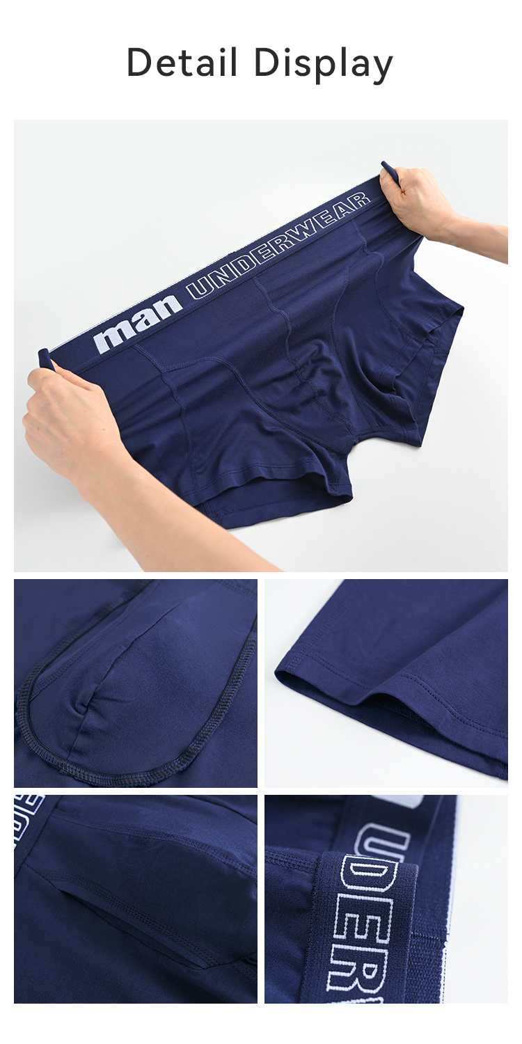 Breathable Mid Rise Plus Size Boxers Underwear Bamboo Mens Underwear Boxer Briefs