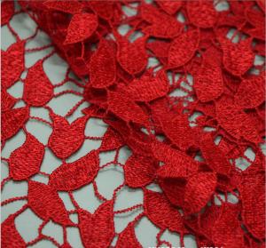 Wholesale Chemical Lace Red Color Water Soluble Embroidery Fashion fabric for Apparel Accessories from china suppliers