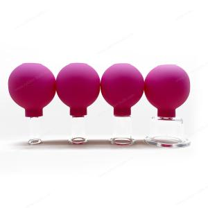 Wholesale 2Pieces Glass Face Cupping Set-Silicone Vacuum Suction Massage Cups， Lymphatic Therapy Sets，Professional Grade Cupping from china suppliers