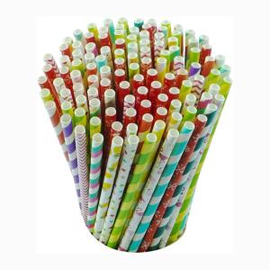 Wholesale 198mm×6mm Paper Drinking Straws Rainbow Color For Hot Drinks from china suppliers