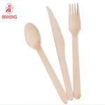 Oem Restaurant Disposable Natural Compostable Wooden Cutlery Knife Fork Spoon